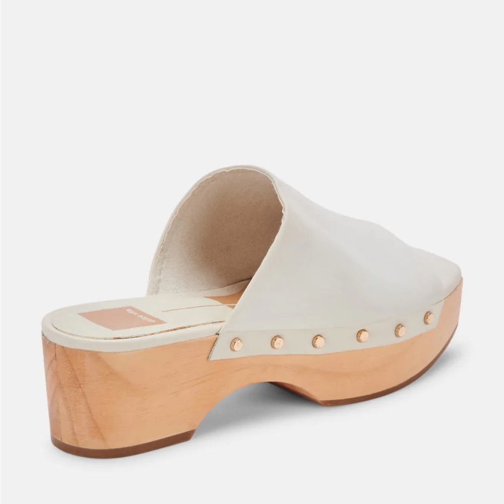 NWT Dolce Vita Dorado Mules Leather White (Bone) Size 8.5